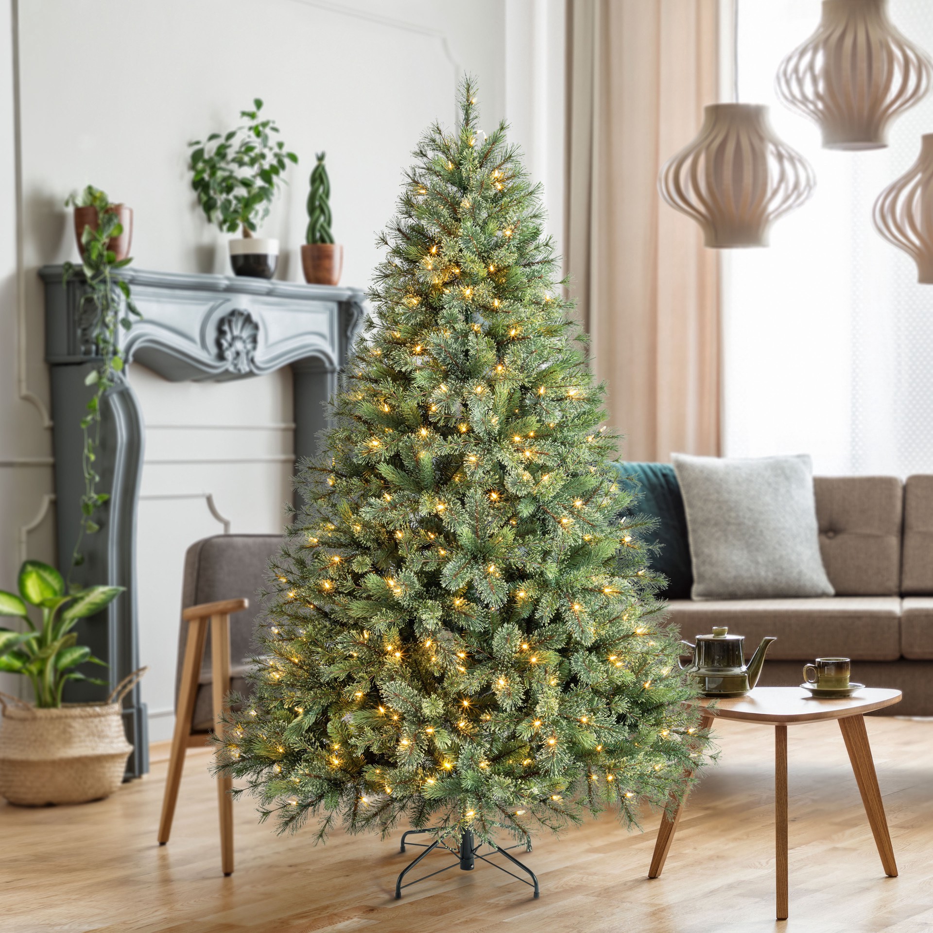 slide 8 of 8, 7.5ft. Pre-Lit Jackson Spruce Artificial Christmas Tree, Warm White Led Lights By Ashland, 7.5 ft