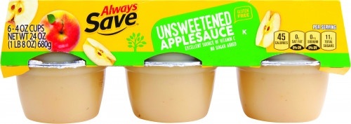 slide 1 of 1, Always Save Unsweetened Applesauce, 6 ct; 4 oz