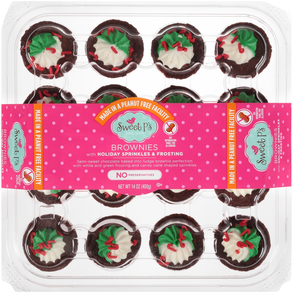 slide 1 of 13, Mini Brownies Holiday Party Platter, 14 oz