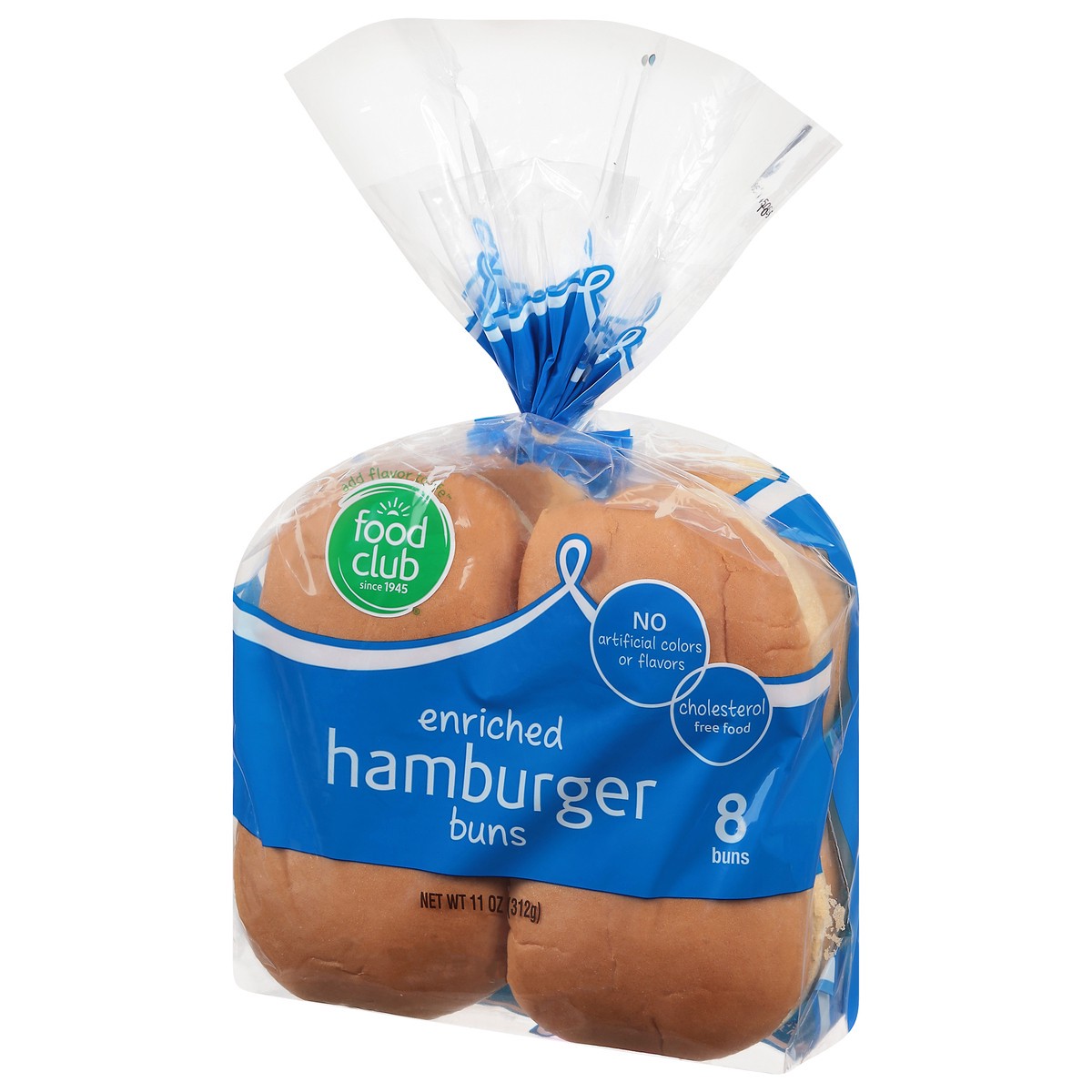 slide 3 of 9, Food Club Enriched Hamburger Buns 8 ea, 8 ct