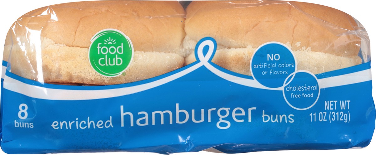 slide 6 of 9, Food Club Enriched Hamburger Buns 8 ea, 8 ct