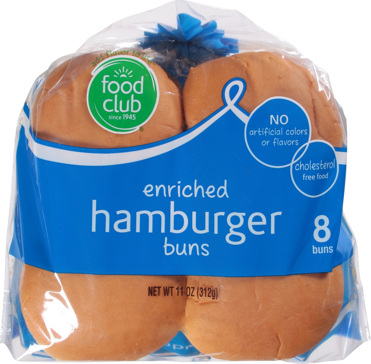 slide 9 of 9, Food Club Enriched Hamburger Buns 8 ea, 8 ct