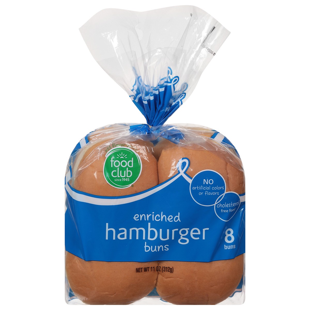 slide 1 of 9, Food Club Enriched Hamburger Buns 8 ea, 8 ct