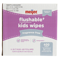 slide 10 of 29, Meijer Flushable Wipes Fragrance Free, 400 ct