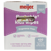 slide 14 of 29, Meijer Flushable Wipes Fragrance Free, 400 ct