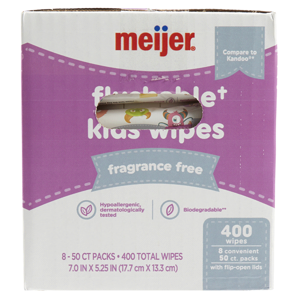 slide 11 of 29, Meijer Flushable Wipes Fragrance Free, 400 ct