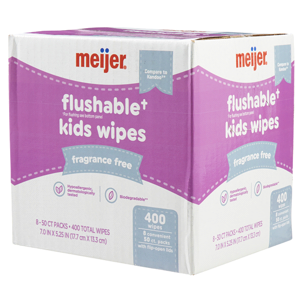 slide 17 of 29, Meijer Flushable Wipes Fragrance Free, 400 ct