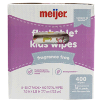 slide 5 of 29, Meijer Flushable Wipes Fragrance Free, 400 ct