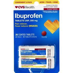 slide 1 of 1, CVS Health Ibuprofen Tablets, 20Ct, 1 ct