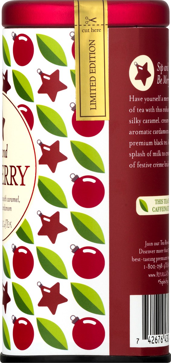 slide 9 of 10, The Republic of Tea Sip and Be Merry Caramel, Vanilla and Cardamom. Black Tea- 50 ct, 