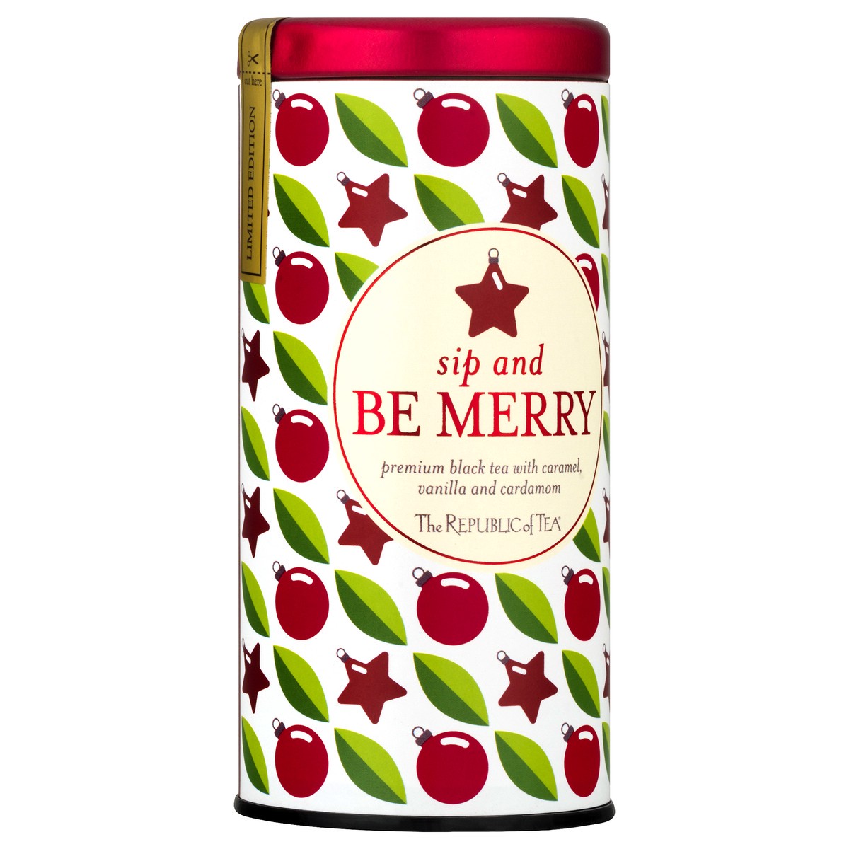 slide 5 of 10, The Republic of Tea Sip and Be Merry Caramel, Vanilla and Cardamom. Black Tea- 50 ct, 