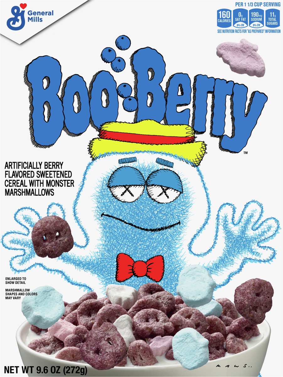 slide 3 of 9, Boo Berry Cereal with Monster Marshmallows, Kids Breakfast Cereal, Limited Edition, Made with Whole Grain, 9.6 oz, 9.6 oz