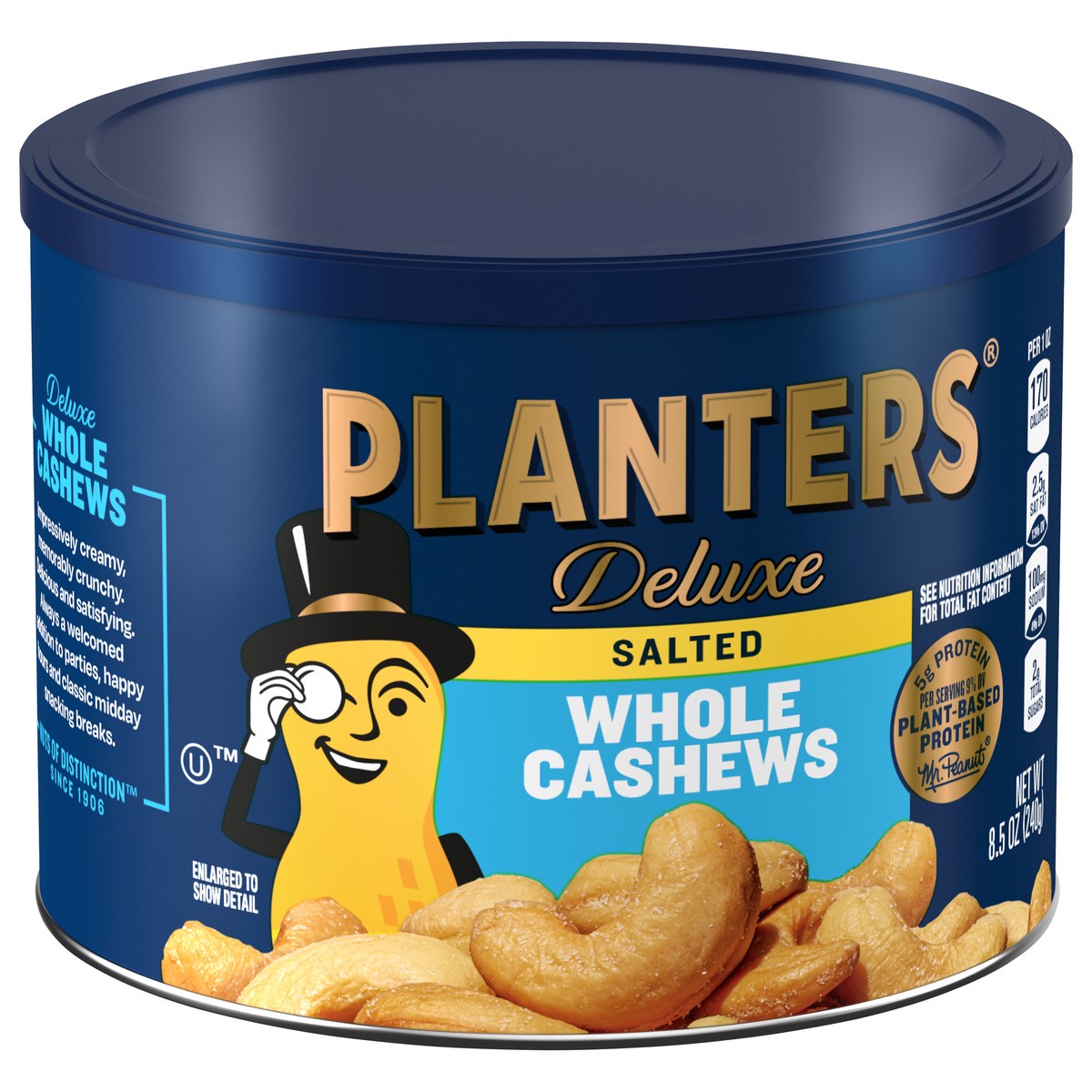 slide 6 of 9, Planters Deluxe Whole Salted Cashews 8.5 oz, 8.5 oz