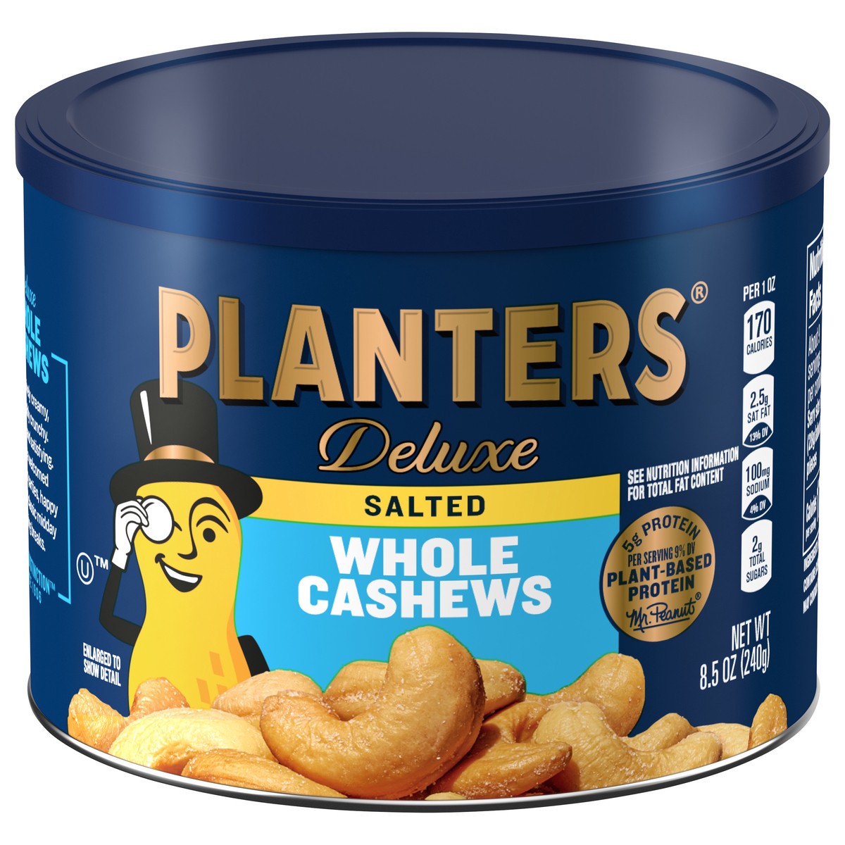 slide 1 of 9, Planters Deluxe Whole Salted Cashews 8.5 oz, 8.5 oz