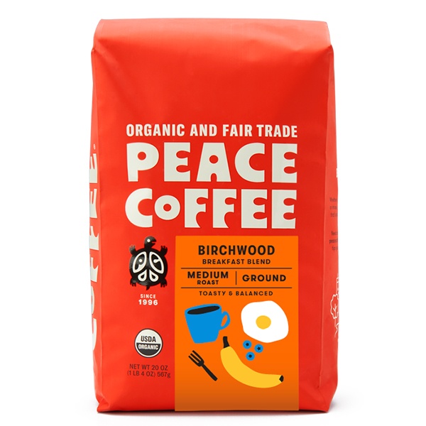 slide 1 of 1, Peace Coffee Organic Ground Birchwood Breakfast Blend, 20 oz