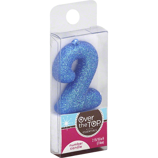 slide 3 of 3, Over The Top Candle, Number, 2, 1 ct