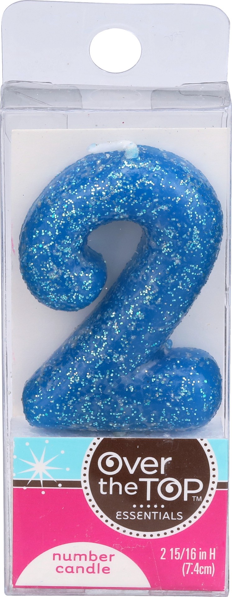 slide 1 of 3, Over The Top Candle, Number, 2, 1 ct