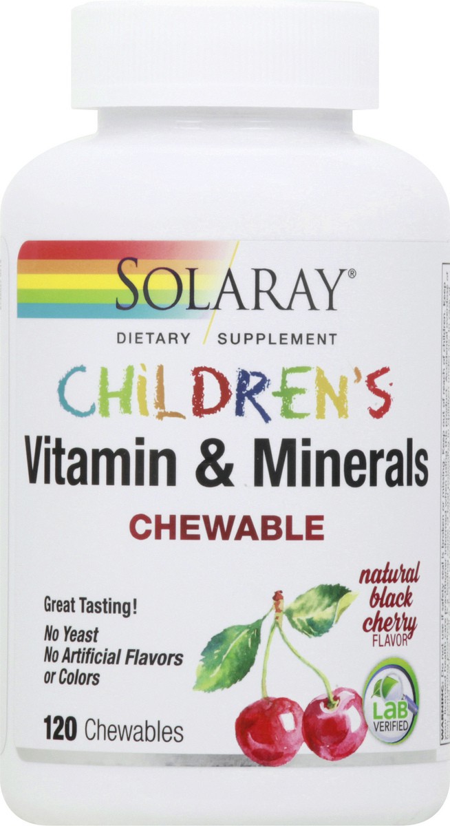 slide 1 of 12, Solaray Children's Chewable Vitamins & Minerals, 120 ct