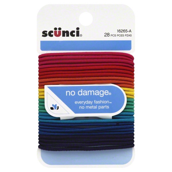 slide 1 of 1, scünci Medium Hair Elastics Assorted Bright Colors, 28 ct