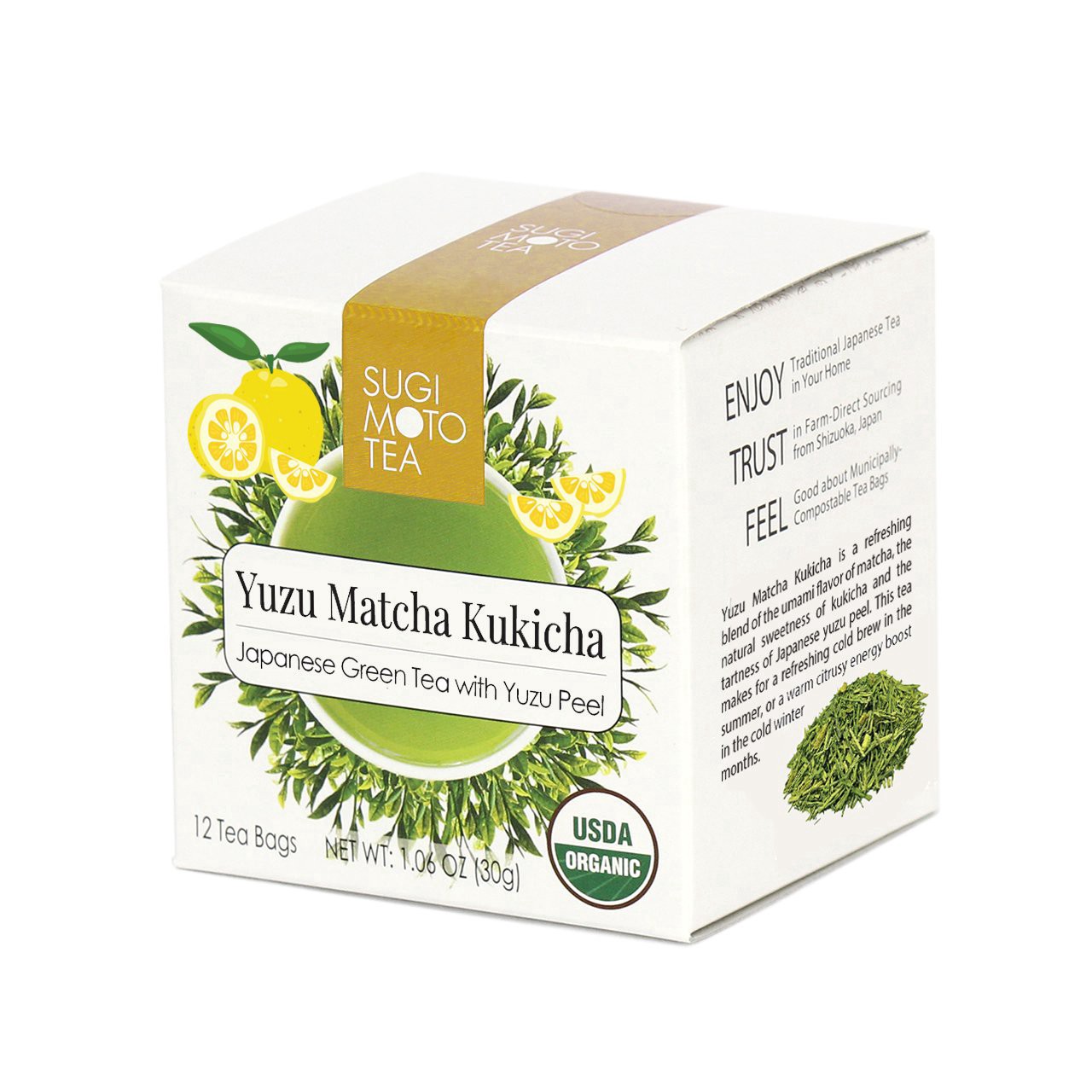 slide 1 of 1, Sugimoto Yuzu Matcha Kukicha Green Tea - 12 ct, 12 ct