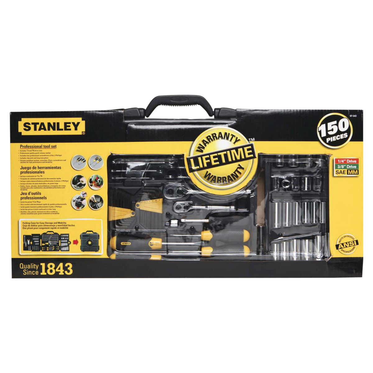 slide 1 of 5, Stanley Mechanic Tool Set, 150 ct