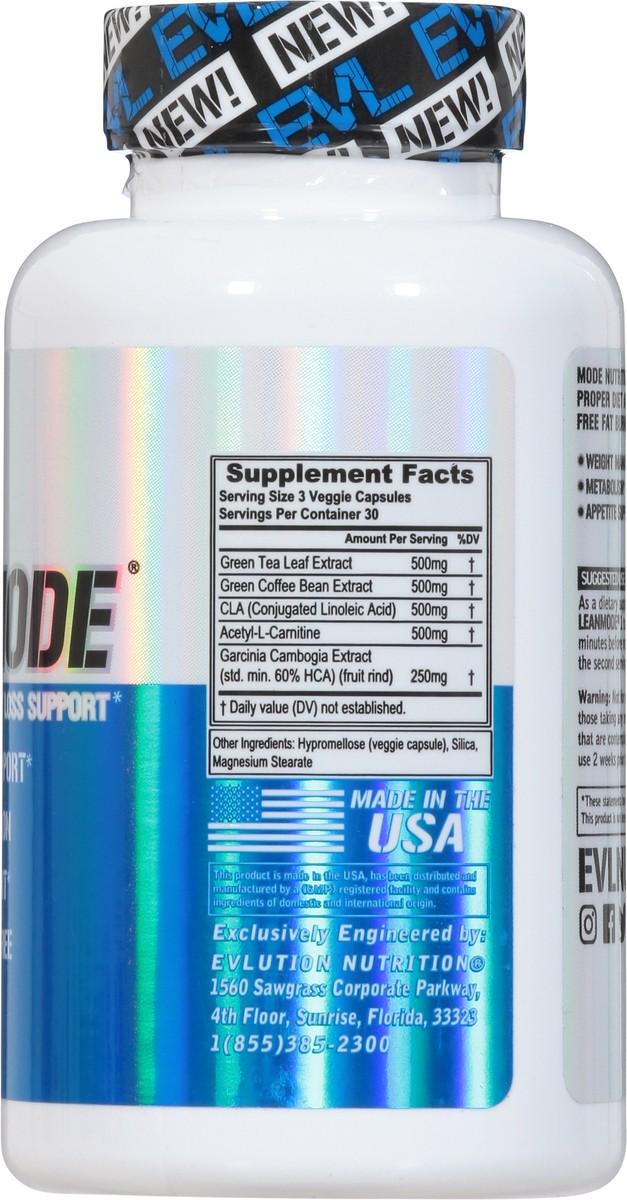 slide 9 of 9, Evlution Nutrition Leanmode Stimulant Free Weight Loss Support, 90 ct