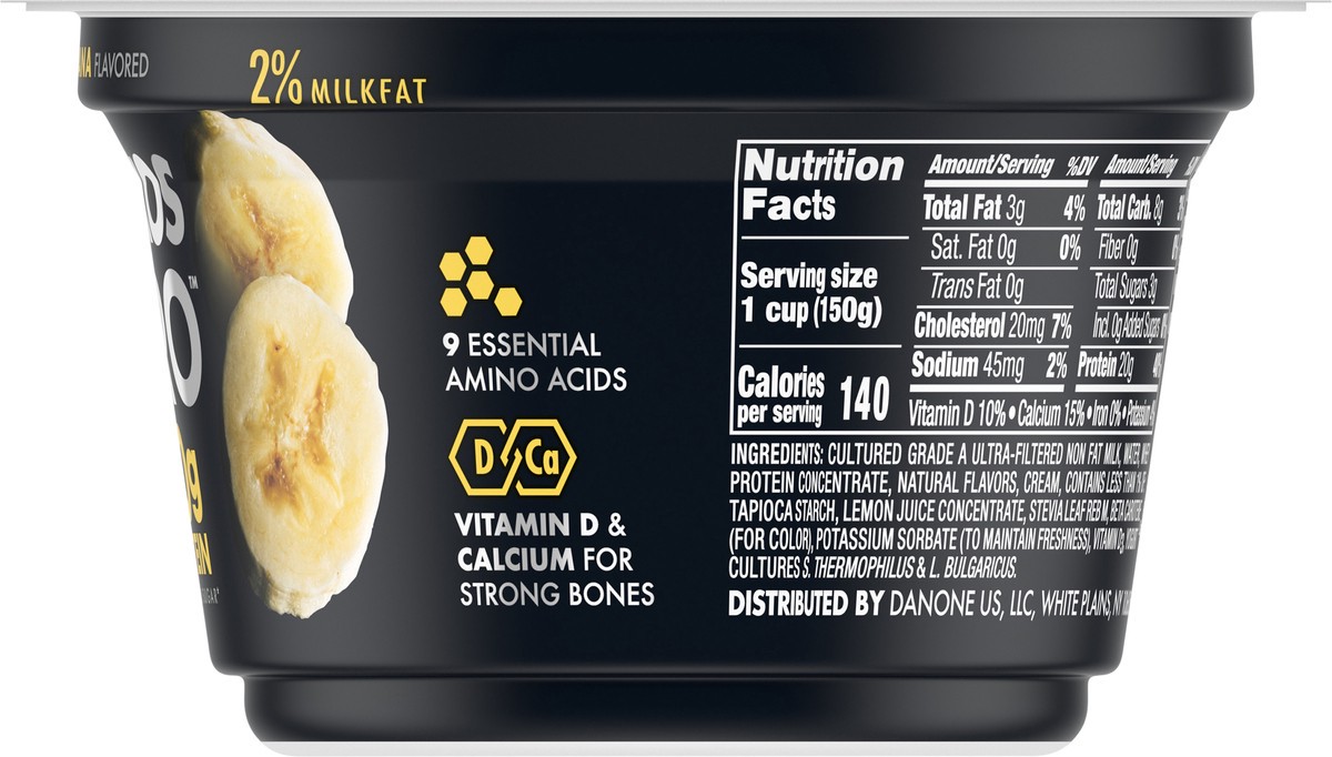 slide 4 of 12, Oikos Pro 20g Protein, Banana Yogurt-Cultured Dairy Product, 5.3 OZ Cup, 5.3 oz