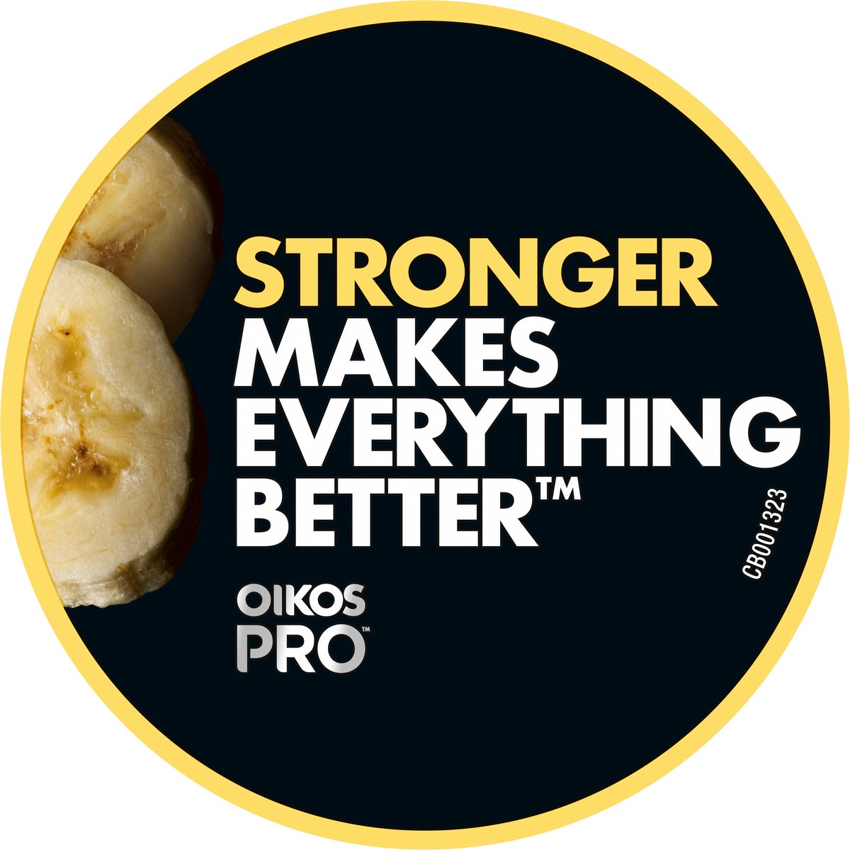 slide 2 of 12, Oikos Pro 20g Protein, Banana Yogurt-Cultured Dairy Product, 5.3 OZ Cup, 5.3 oz