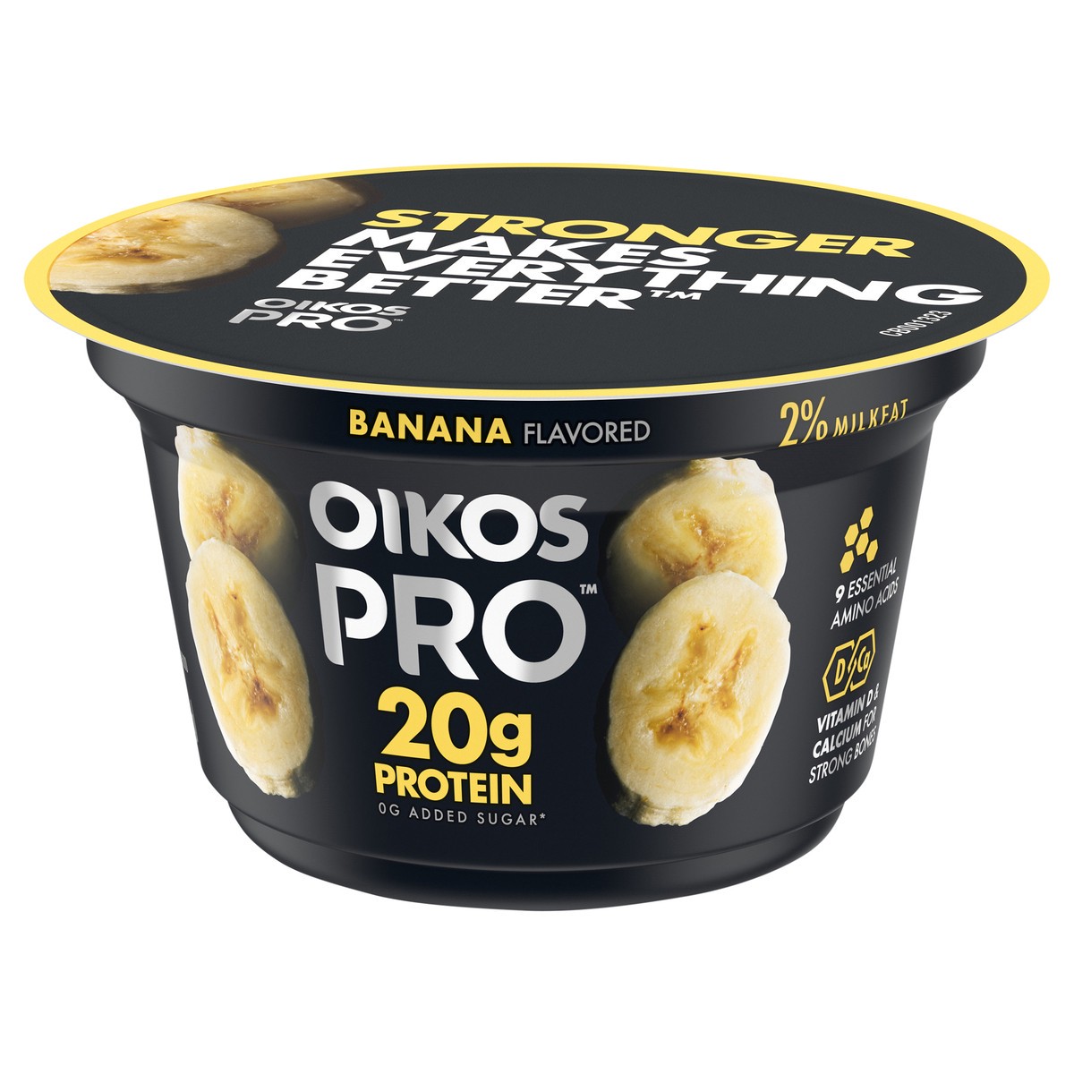 slide 11 of 12, Oikos Pro 20g Protein, Banana Yogurt-Cultured Dairy Product, 5.3 OZ Cup, 5.3 oz