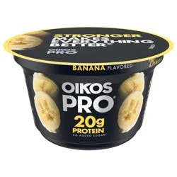 Oikos Pro 20g Protein, Banana Yogurt-Cultured Dairy Product, 5.3 OZ Cup