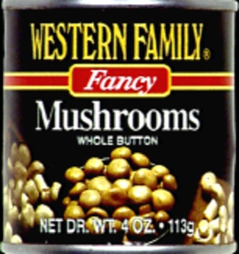 slide 1 of 1, Western Family Mushrooms Whole Button, 4 oz