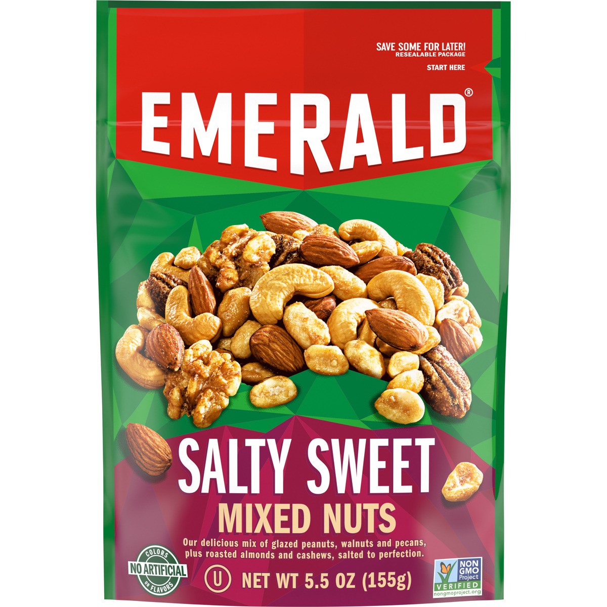 slide 1 of 5, Emerald Salty Sweet Mixed Nuts, 5.500 oz