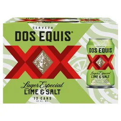 Dos Equis Chelada Lime & Salt Mexican Lager Beer, 12 Pack, 12 fl oz Cans