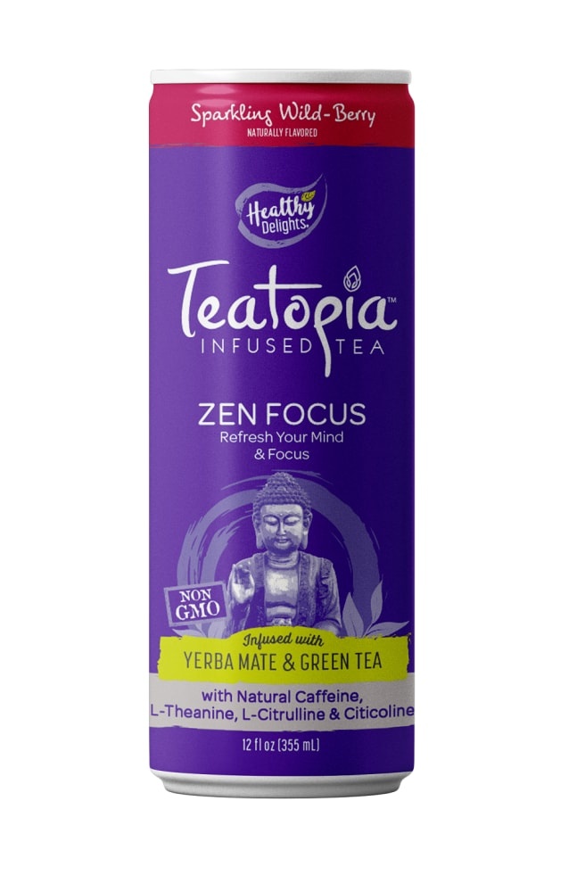 slide 1 of 1, Healthy Delights Zen Focus Sparkling Wild-Berry Tea, 12 fl oz