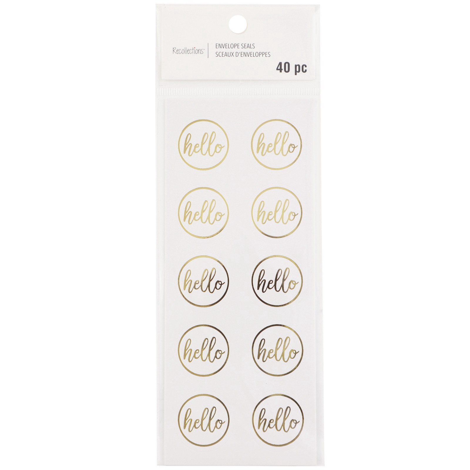slide 3 of 6, Gold Hello Foil Envelope Seals By Recollections, 1 ct