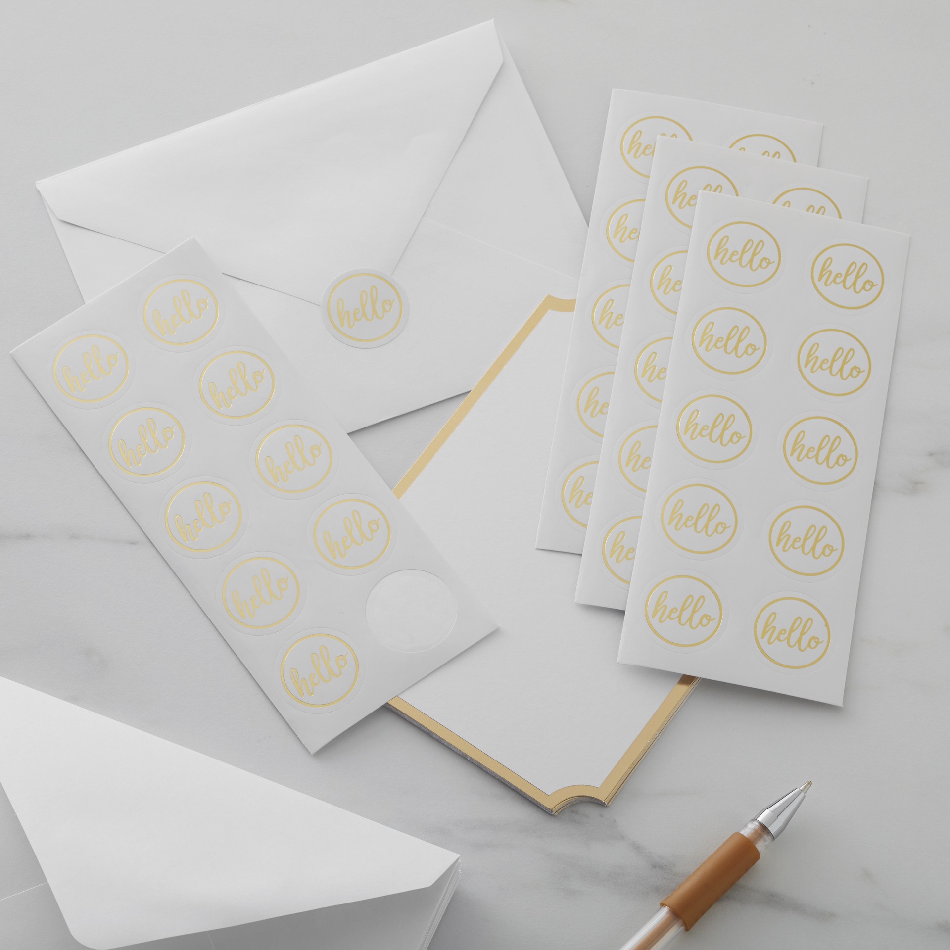 slide 4 of 6, Gold Hello Foil Envelope Seals By Recollections, 1 ct