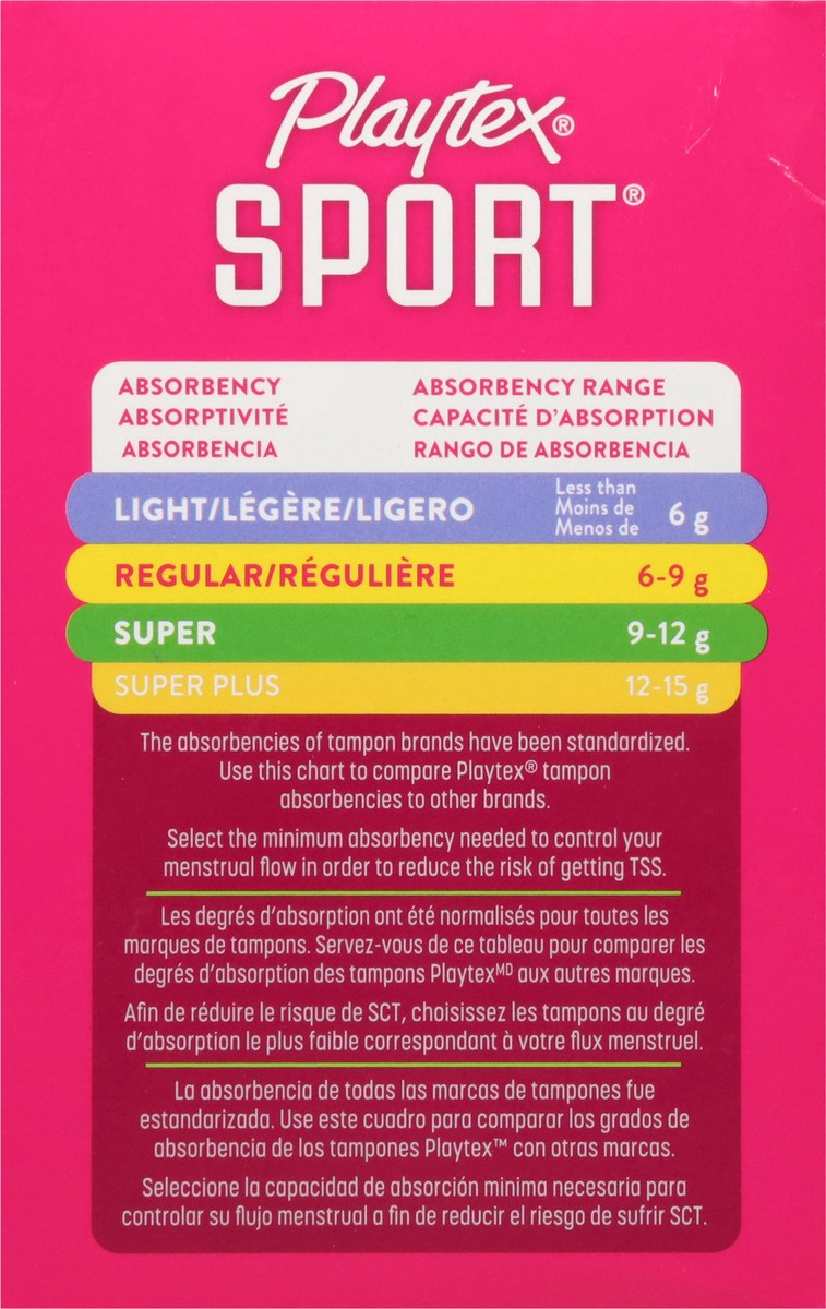 slide 5 of 12, Playtex Sport Plastic Applicator Light/Regular/Super Tampons 32 ea, 32 ct