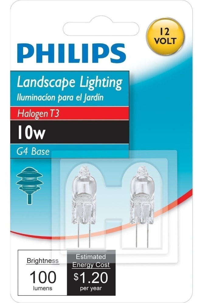 slide 1 of 1, Philips 10Watt G4 Base T3 Tube Halogen Light Bulbs, 2 ct