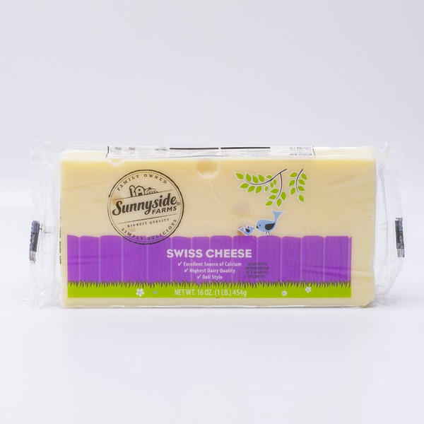 slide 1 of 1, Sunnyside Farms, Deli Style Swiss Cheese Block - 16 oz, 16 oz