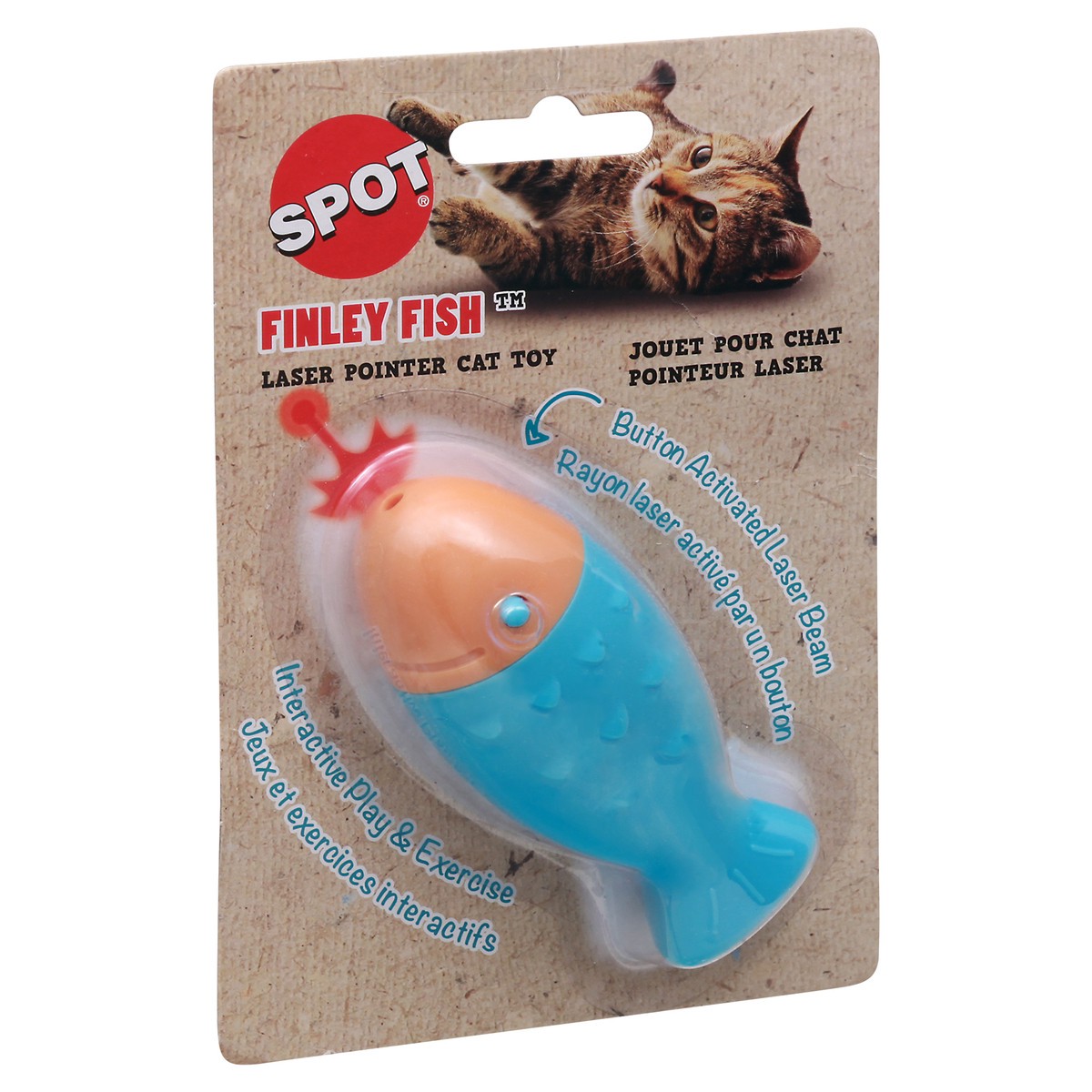 slide 2 of 9, SPOT Finley Fish Laser Pointer Cat Toy 1 ea Blister Pack, 1 ct