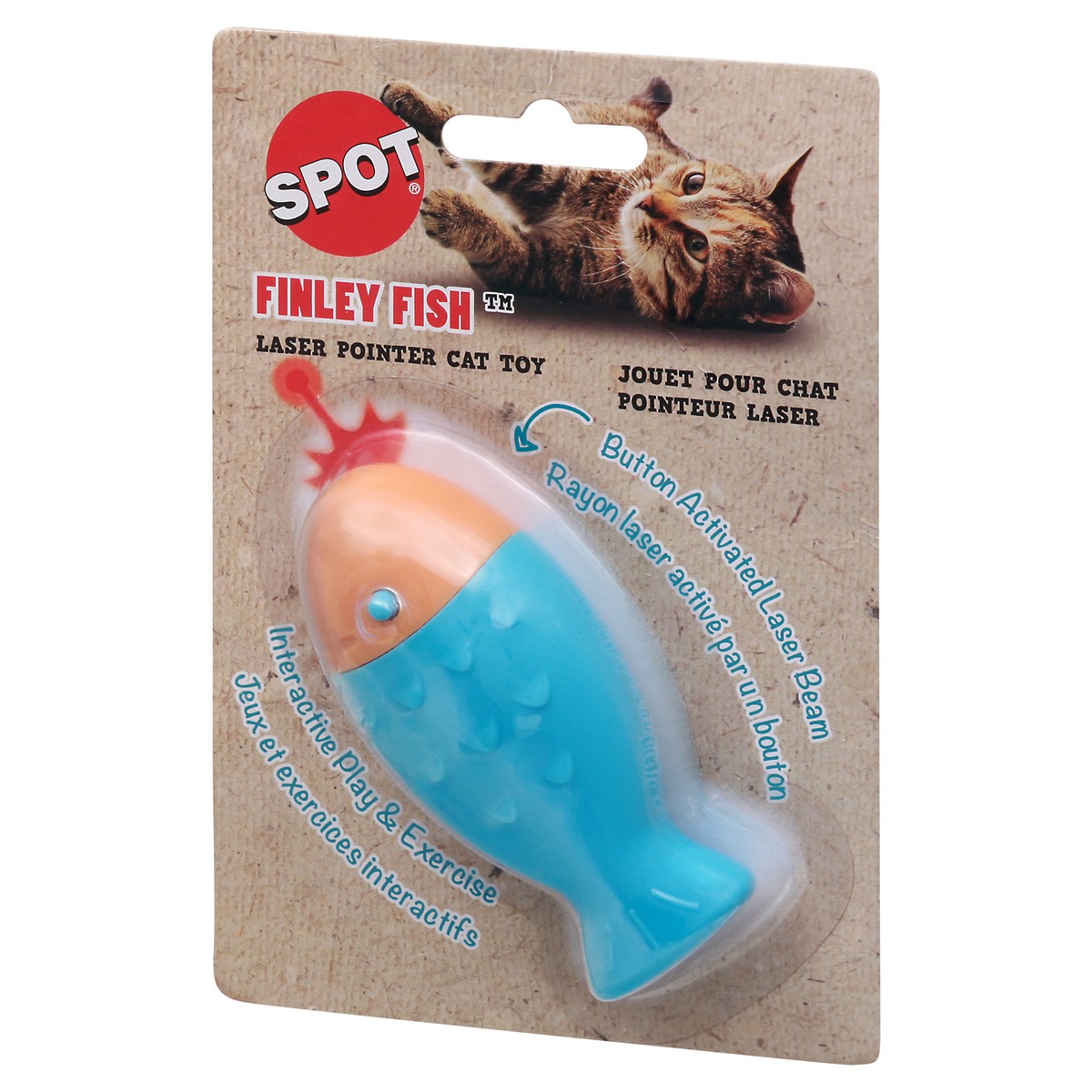 slide 8 of 9, SPOT Finley Fish Laser Pointer Cat Toy 1 ea Blister Pack, 1 ct