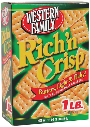 slide 1 of 1, Western Family Rich And Crisp Crackers, 16 oz