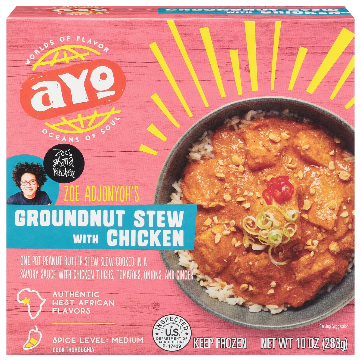 slide 1 of 3, Ayo Foods Groundnut Stew With Chicken, 