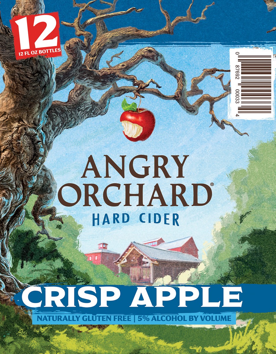 slide 3 of 10, Angry Orchard Crisp Apple Hard Cider, Spiked (12 fl. oz. Bottle, 12pk.), 12 ct; 12 fl oz