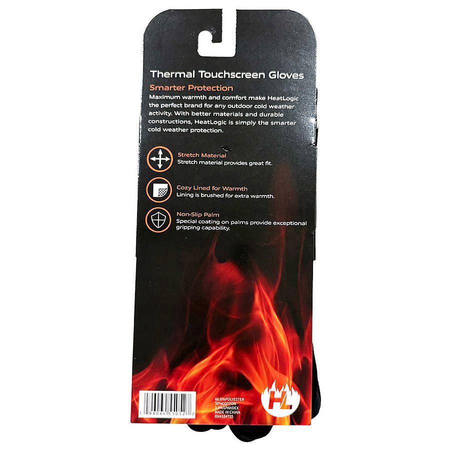 slide 4 of 4, Heat Logic Gloves Men's Thermal Touchscreen Gloves M/L, 1 pair