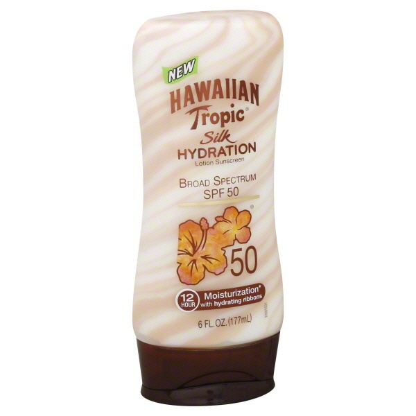 slide 1 of 1, Hawaiian Tropic Silk Hydration Tanning Lotion Sunscreen Spf/Uvb/Uva 50, 6 fl oz