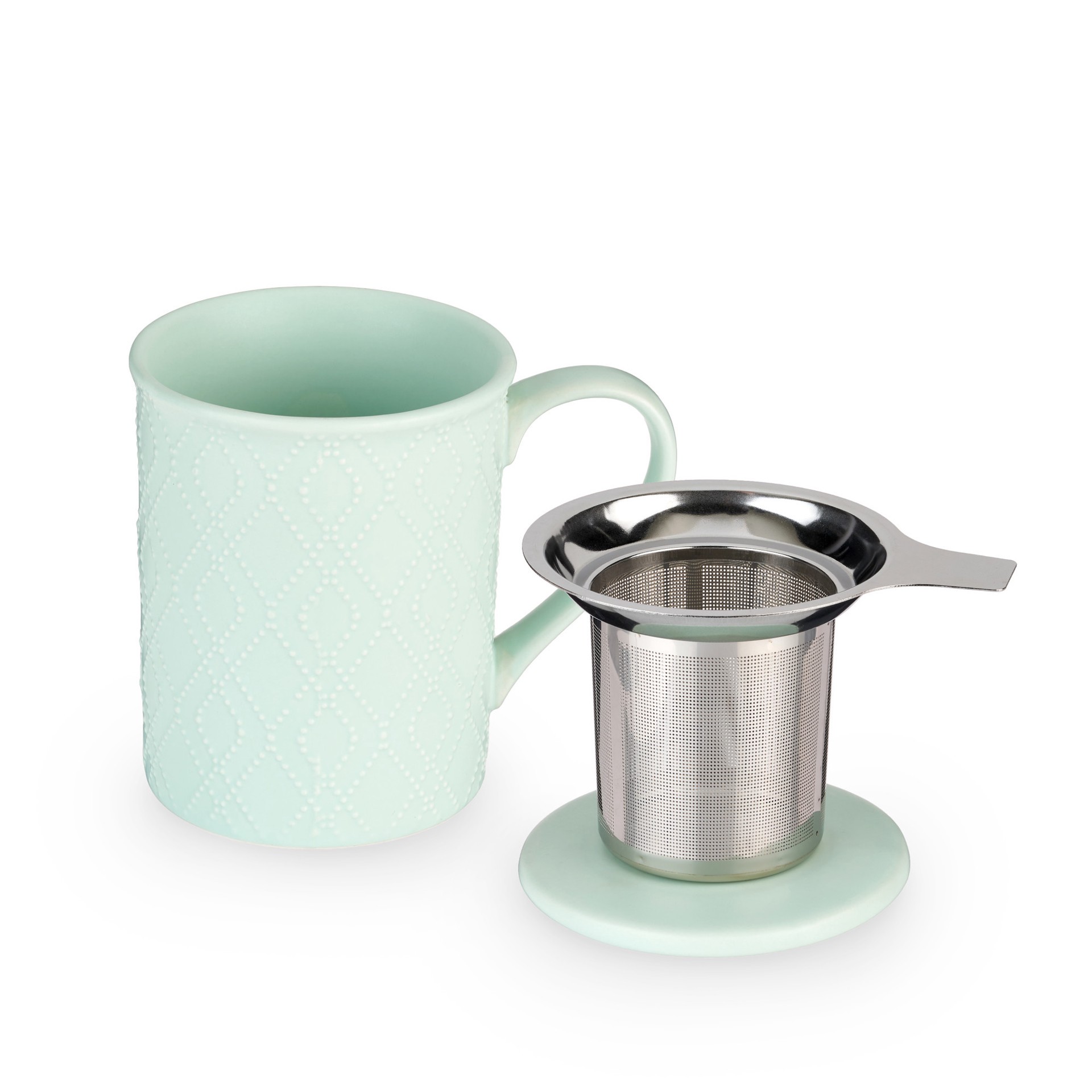 slide 4 of 5, Pinky Up Annette Souk Mint Ceramic Tea Mug and Infuser, Loose Leaf Tea Accessories, Travel Tea Cup, 12 oz Capacity, 1 ct