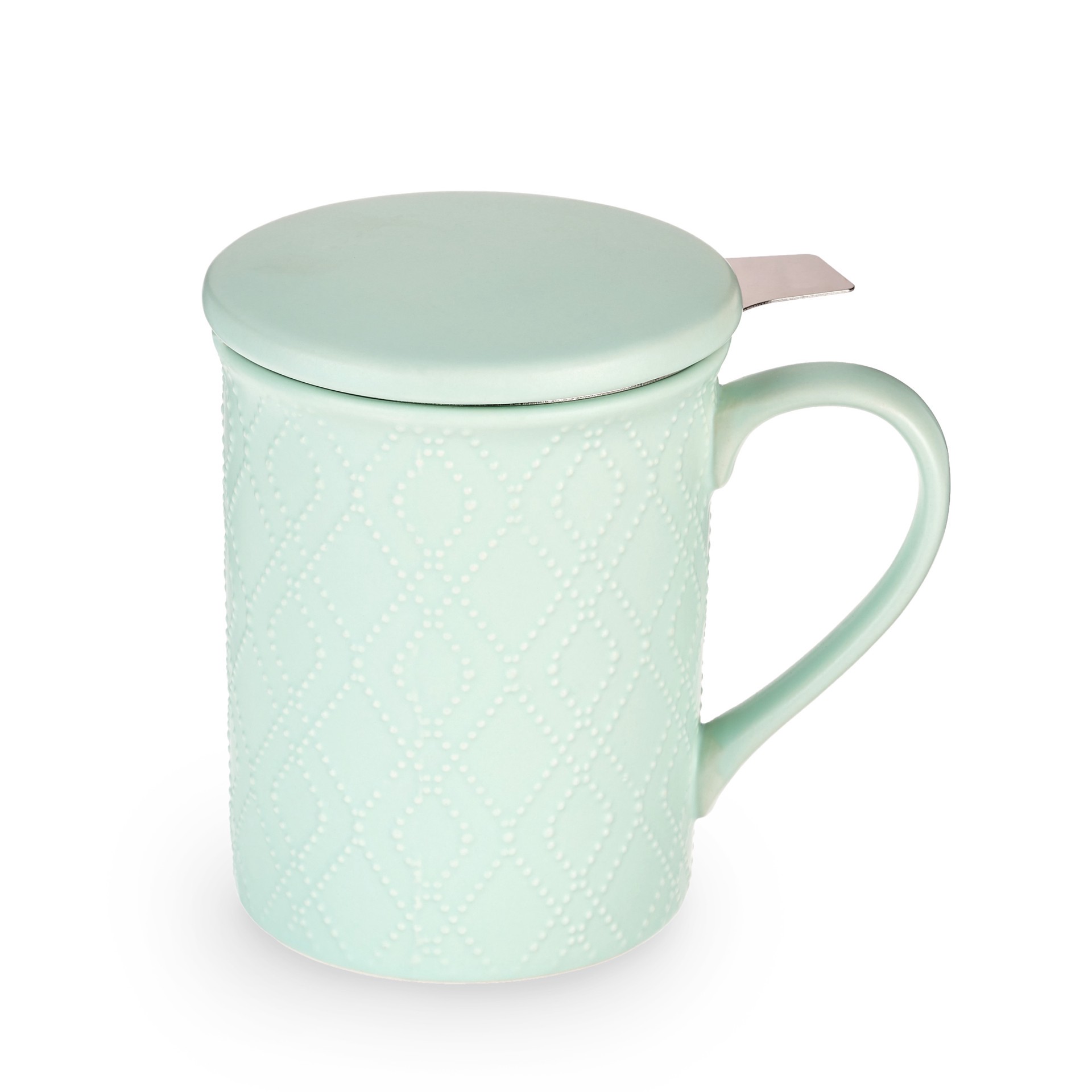 slide 1 of 5, Pinky Up Annette Souk Mint Ceramic Tea Mug and Infuser, Loose Leaf Tea Accessories, Travel Tea Cup, 12 oz Capacity, 1 ct