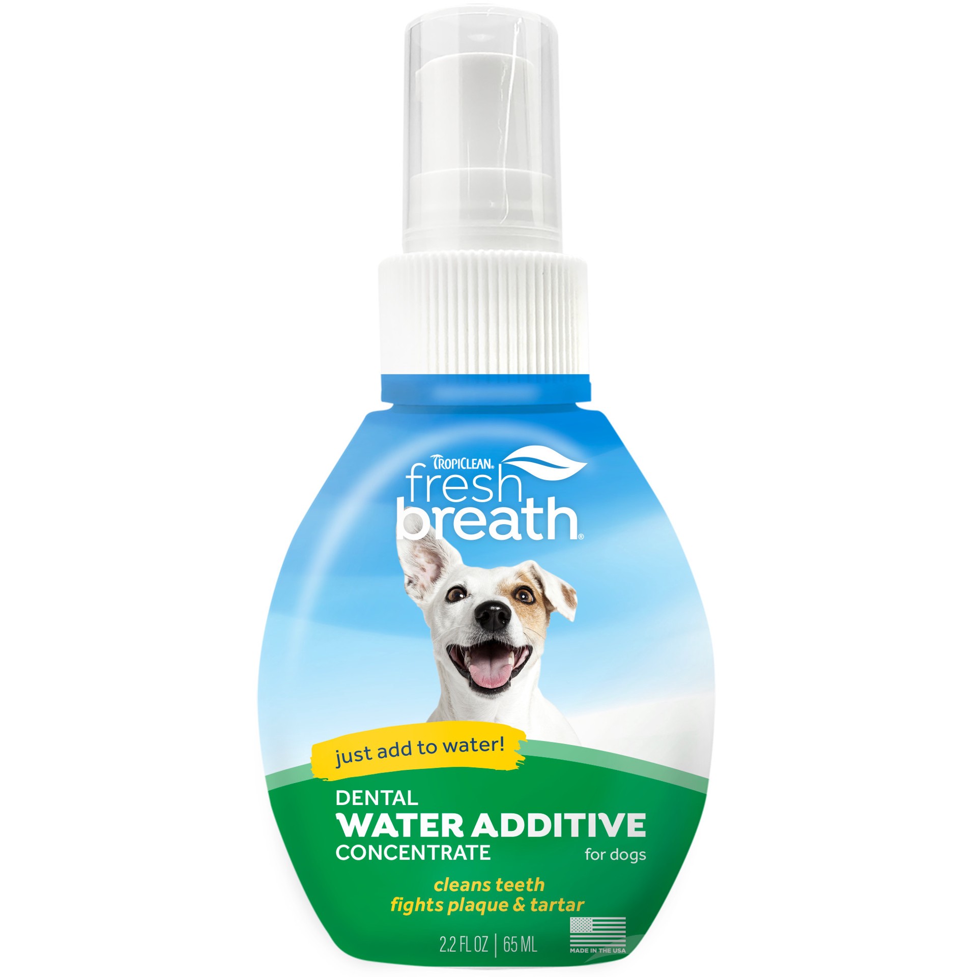 slide 1 of 10, TropiClean Fresh Breath Dog Dental Water Additive Concentrate, 2.2 oz, 1 ct