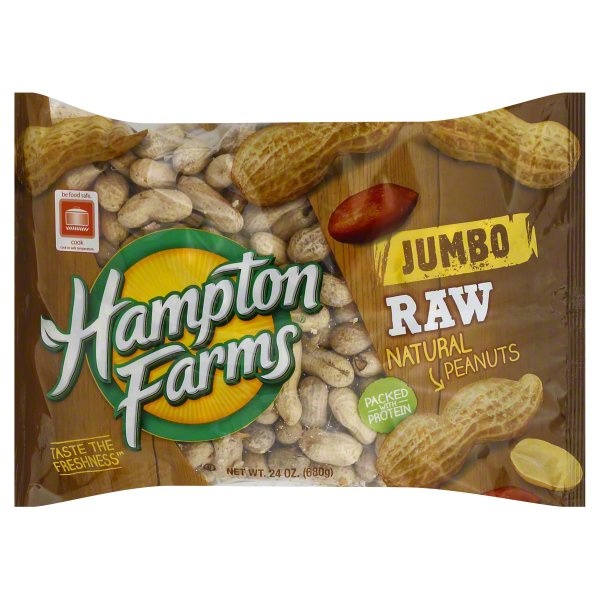 slide 1 of 1, Hampton Farms Peanuts Roasted Salted, 24 oz